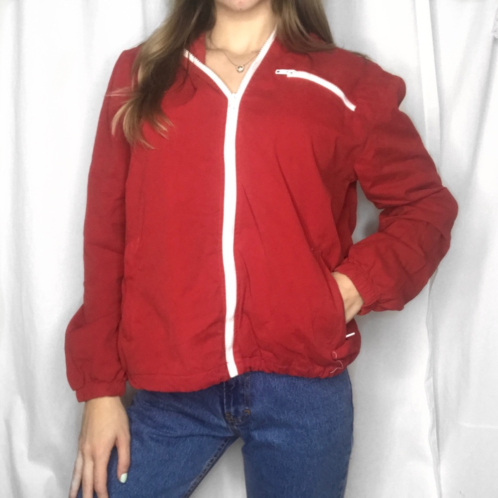 Brandy Melville Red Zip Up Hoodie